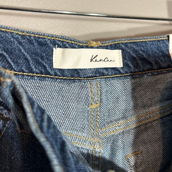 Kancan Denim Joggers High Rise Elastic Cuff Distressed Blue Jeans 27 - Picture 7 of 10